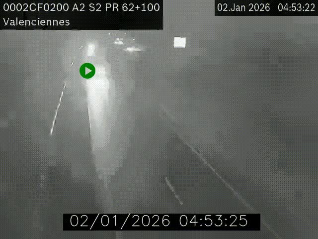 <h2>Webcam autoroute A2 à Valenciennes. Vue orientée vers Maubeuge et Mons (Belgique)</h2>