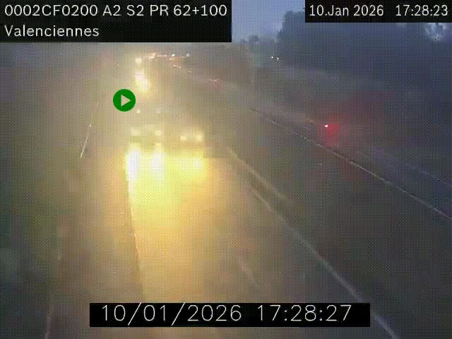 <h2>Webcam autoroute A2 à Valenciennes. Vue orientée vers Maubeuge et Mons (Belgique)</h2>