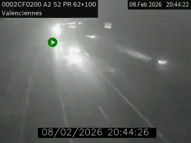 <h2>Webcam autoroute A2 à Valenciennes. Vue orientée vers Maubeuge et Mons (Belgique)</h2>