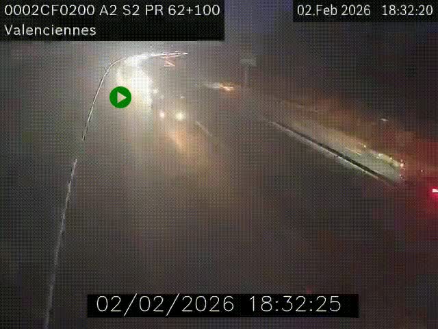 <h2>Webcam autoroute A2 à Valenciennes. Vue orientée vers Maubeuge et Mons (Belgique)</h2>