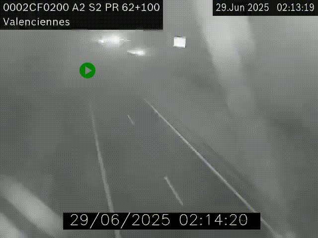 <h2>Webcam autoroute A2 à Valenciennes. Vue orientée vers Maubeuge et Mons (Belgique)</h2>