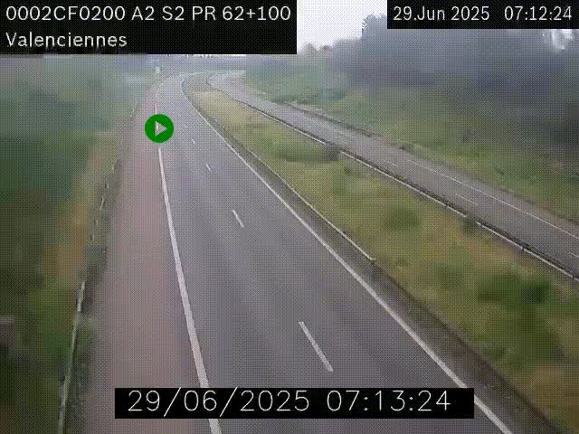 <h2>Webcam autoroute A2 à Valenciennes. Vue orientée vers Maubeuge et Mons (Belgique)</h2>