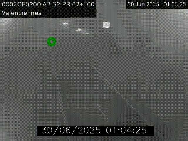 <h2>Webcam autoroute A2 à Valenciennes. Vue orientée vers Maubeuge et Mons (Belgique)</h2>