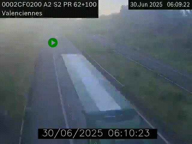 <h2>Webcam autoroute A2 à Valenciennes. Vue orientée vers Maubeuge et Mons (Belgique)</h2>