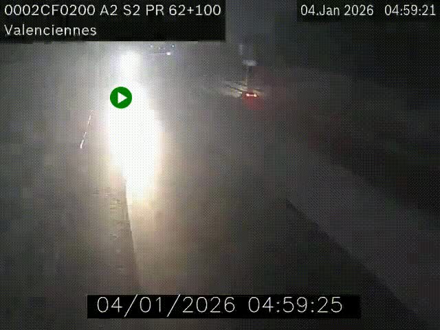 <h2>Webcam autoroute A2 à Valenciennes. Vue orientée vers Maubeuge et Mons (Belgique)</h2>