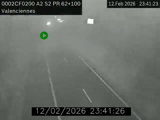 <h2>Webcam autoroute A2 à Valenciennes. Vue orientée vers Maubeuge et Mons (Belgique)</h2>