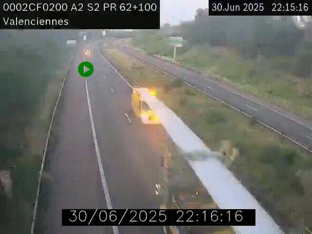<h2>Webcam autoroute A2 à Valenciennes. Vue orientée vers Maubeuge et Mons (Belgique)</h2>