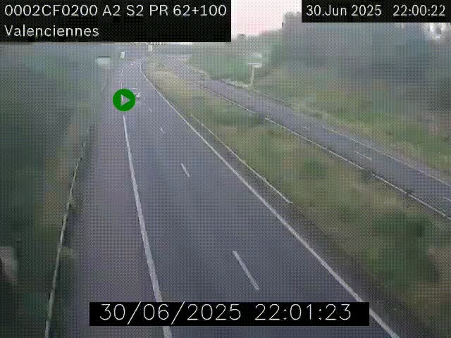 <h2>Webcam autoroute A2 à Valenciennes. Vue orientée vers Maubeuge et Mons (Belgique)</h2>