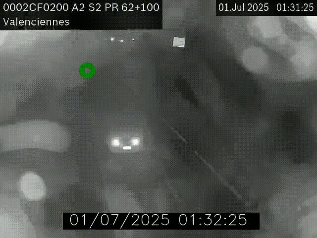 <h2>Webcam autoroute A2 à Valenciennes. Vue orientée vers Maubeuge et Mons (Belgique)</h2>