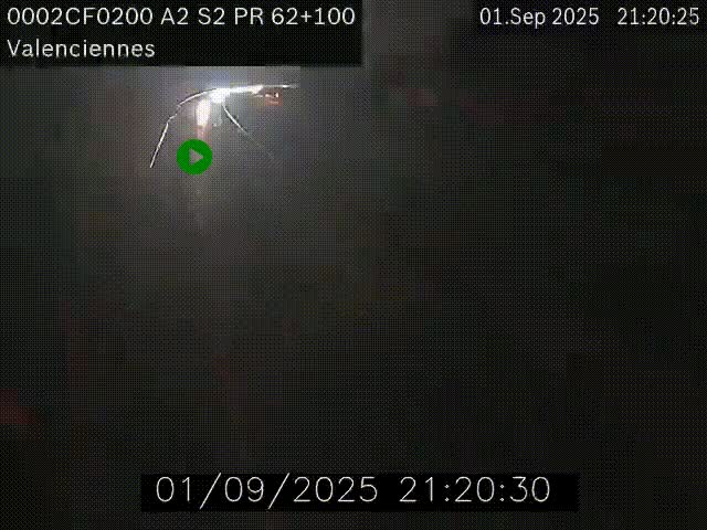 <h2>Webcam autoroute A2 à Valenciennes. Vue orientée vers Maubeuge et Mons (Belgique)</h2>