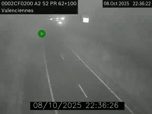 <h2>Webcam autoroute A2 à Valenciennes. Vue orientée vers Maubeuge et Mons (Belgique)</h2>