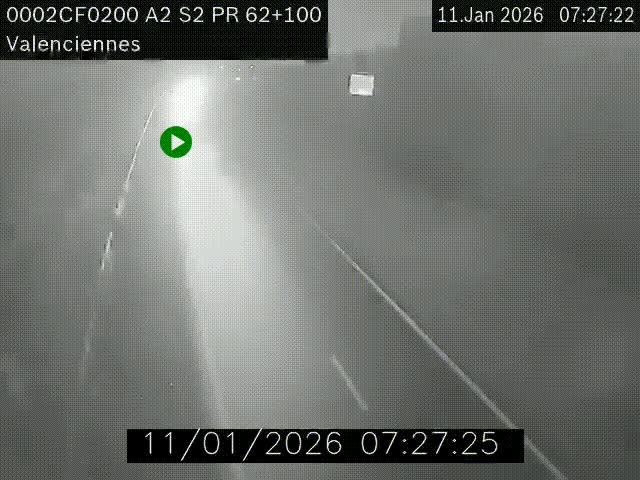 <h2>Webcam autoroute A2 à Valenciennes. Vue orientée vers Maubeuge et Mons (Belgique)</h2>