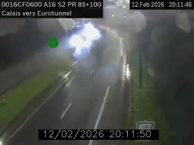 <h2>Webcam A16 à Calais en direction du Tunnel sous la Manche (Eurotunnel)</h2>