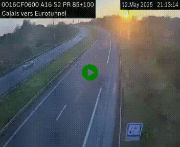 <h2>Webcam A16 à Calais en direction du Tunnel sous la Manche (Eurotunnel)</h2>