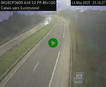<h2>Webcam A16 à Calais en direction du Tunnel sous la Manche (Eurotunnel)</h2>