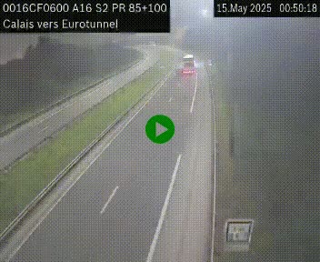 <h2>Webcam A16 à Calais en direction du Tunnel sous la Manche (Eurotunnel)</h2>
