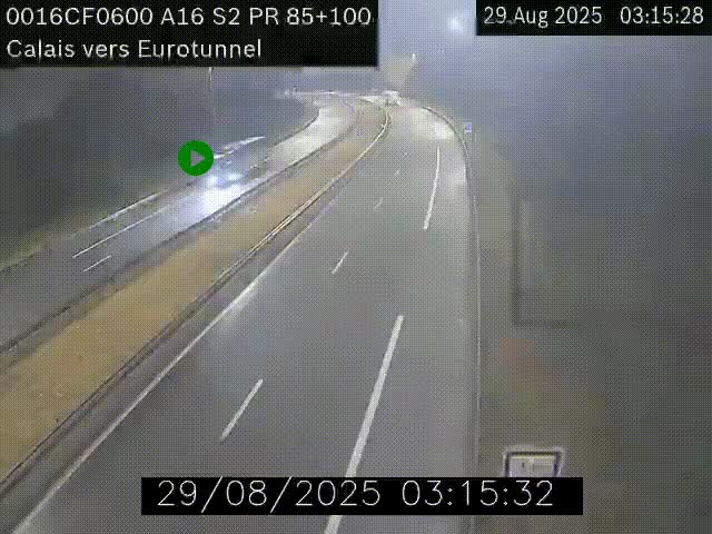 <h2>Webcam A16 à Calais en direction du Tunnel sous la Manche (Eurotunnel)</h2>