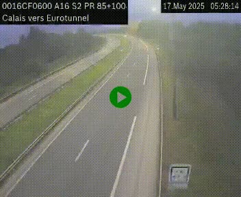 <h2>Webcam A16 à Calais en direction du Tunnel sous la Manche (Eurotunnel)</h2>