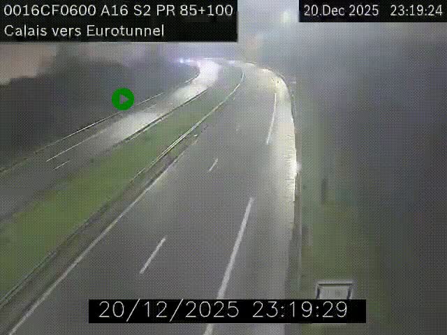 <h2>Webcam A16 à Calais en direction du Tunnel sous la Manche (Eurotunnel)</h2>