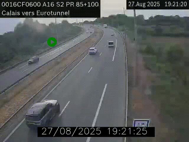 <h2>Webcam A16 à Calais en direction du Tunnel sous la Manche (Eurotunnel)</h2>