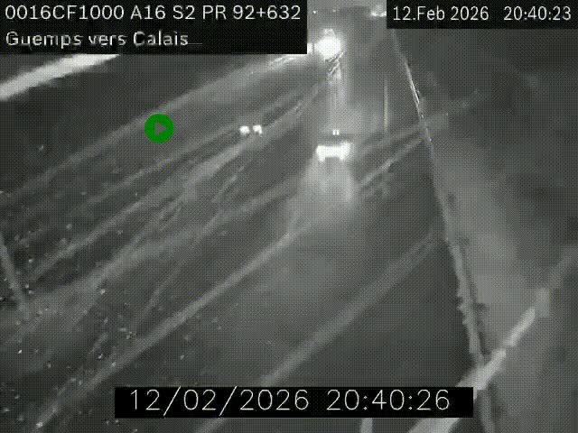 <h2>Webcam A16 juste après l'aire de repos d'Offekerque à Guemps. Vue orientée vers Calais</h2>