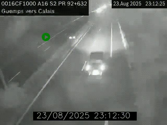<h2>Webcam A16 juste après l'aire de repos d'Offekerque à Guemps. Vue orientée vers Calais</h2>