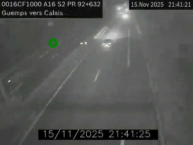 <h2>Webcam A16 juste après l'aire de repos d'Offekerque à Guemps. Vue orientée vers Calais</h2>