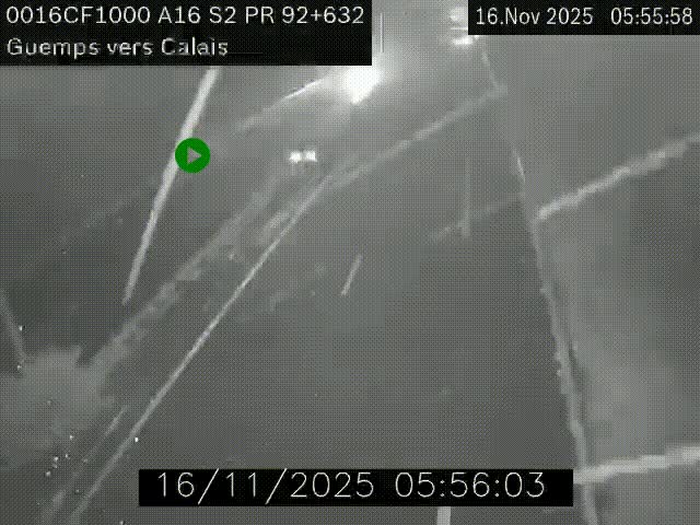 <h2>Webcam A16 juste après l'aire de repos d'Offekerque à Guemps. Vue orientée vers Calais</h2>