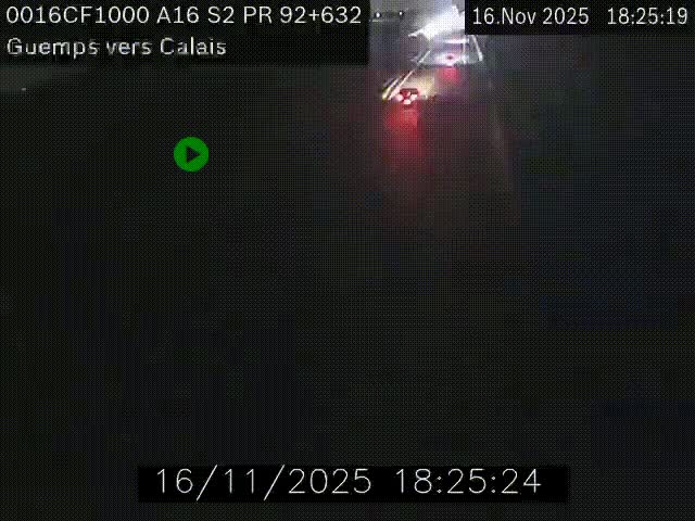 <h2>Webcam A16 juste après l'aire de repos d'Offekerque à Guemps. Vue orientée vers Calais</h2>