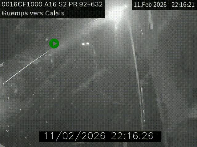 <h2>Webcam A16 juste après l'aire de repos d'Offekerque à Guemps. Vue orientée vers Calais</h2>