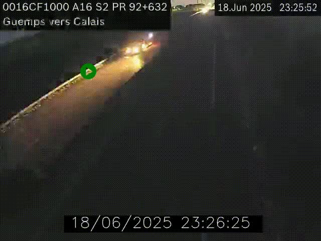 <h2>Webcam A16 juste après l'aire de repos d'Offekerque à Guemps. Vue orientée vers Calais</h2>