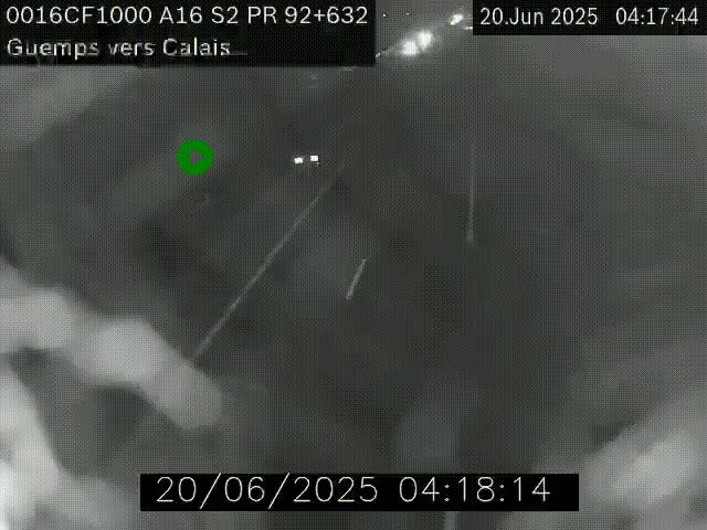 <h2>Webcam A16 juste après l'aire de repos d'Offekerque à Guemps. Vue orientée vers Calais</h2>