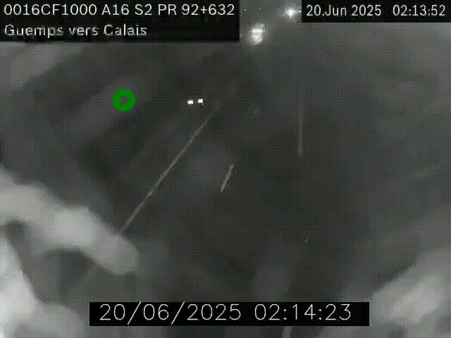 <h2>Webcam A16 juste après l'aire de repos d'Offekerque à Guemps. Vue orientée vers Calais</h2>