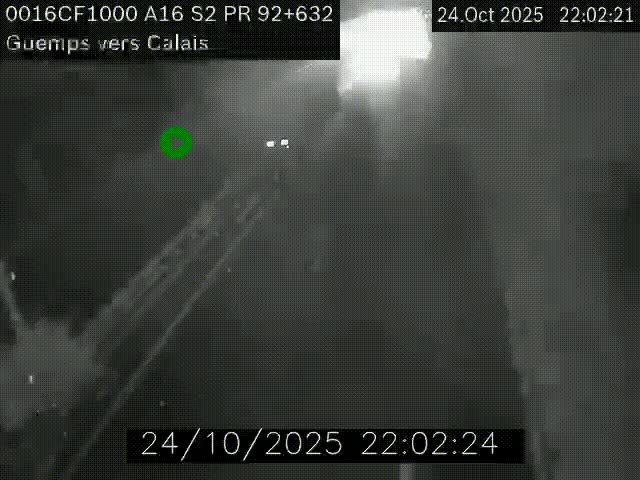 <h2>Webcam A16 juste après l'aire de repos d'Offekerque à Guemps. Vue orientée vers Calais</h2>