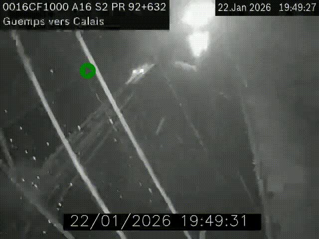 <h2>Webcam A16 juste après l'aire de repos d'Offekerque à Guemps. Vue orientée vers Calais</h2>