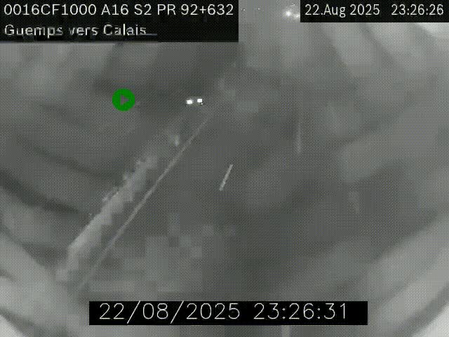 <h2>Webcam A16 juste après l'aire de repos d'Offekerque à Guemps. Vue orientée vers Calais</h2>