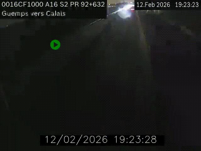 <h2>Webcam A16 juste après l'aire de repos d'Offekerque à Guemps. Vue orientée vers Calais</h2>