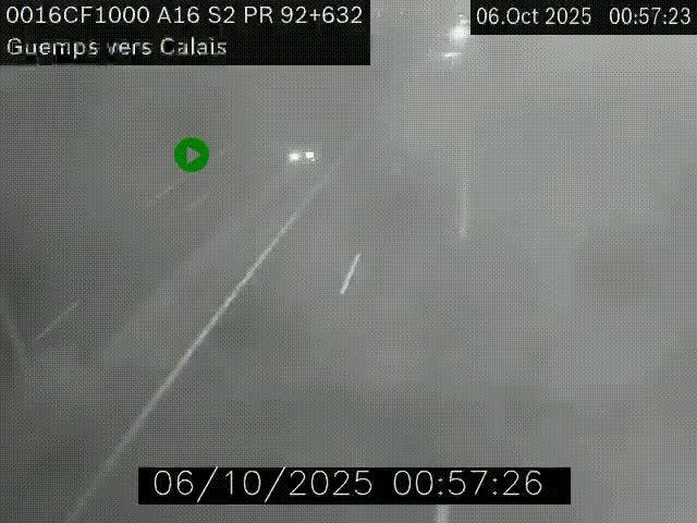 <h2>Webcam A16 juste après l'aire de repos d'Offekerque à Guemps. Vue orientée vers Calais</h2>