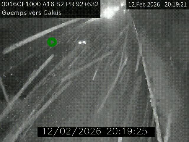 <h2>Webcam A16 juste après l'aire de repos d'Offekerque à Guemps. Vue orientée vers Calais</h2>