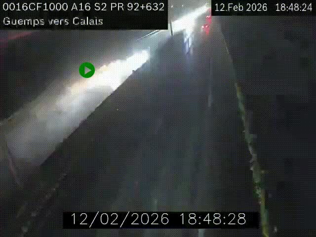 <h2>Webcam A16 juste après l'aire de repos d'Offekerque à Guemps. Vue orientée vers Calais</h2>
