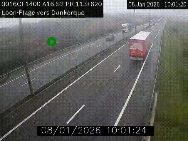 <h2>Webcam autoroute A16 à hauteur de Loon-Plage. Vue orientée vers Dunkerque et la Belgique.</h2>