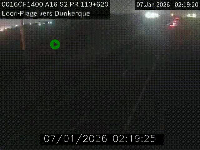 <h2>Webcam autoroute A16 à hauteur de Loon-Plage. Vue orientée vers Dunkerque et la Belgique.</h2>