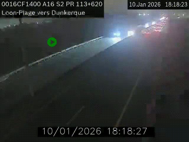 <h2>Webcam autoroute A16 à hauteur de Loon-Plage. Vue orientée vers Dunkerque et la Belgique.</h2>