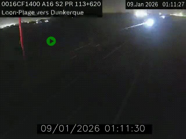 <h2>Webcam autoroute A16 à hauteur de Loon-Plage. Vue orientée vers Dunkerque et la Belgique.</h2>