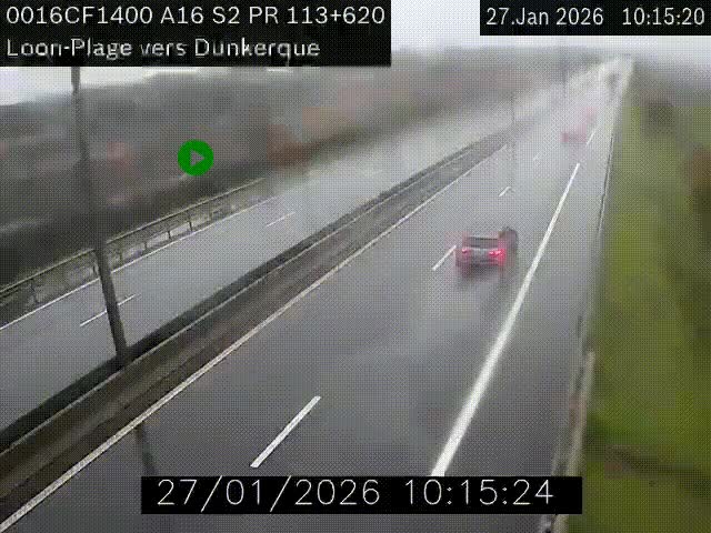 <h2>Webcam autoroute A16 à hauteur de Loon-Plage. Vue orientée vers Dunkerque et la Belgique.</h2>