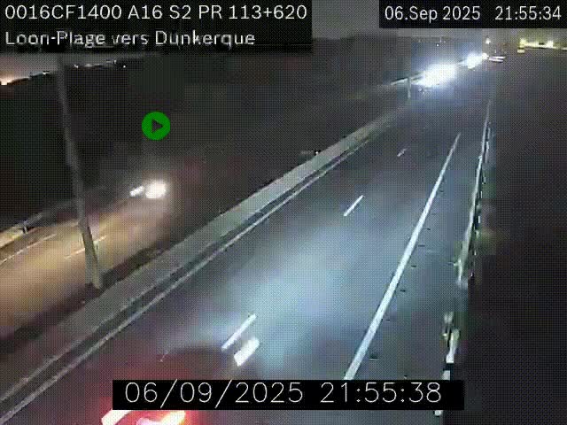 <h2>Webcam autoroute A16 à hauteur de Loon-Plage. Vue orientée vers Dunkerque et la Belgique.</h2>