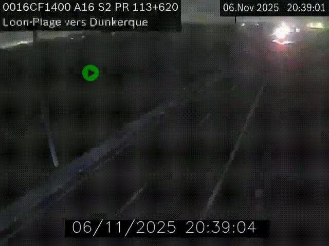 <h2>Webcam autoroute A16 à hauteur de Loon-Plage. Vue orientée vers Dunkerque et la Belgique.</h2>