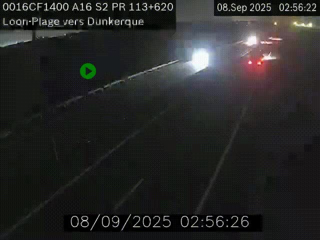 <h2>Webcam autoroute A16 à hauteur de Loon-Plage. Vue orientée vers Dunkerque et la Belgique.</h2>