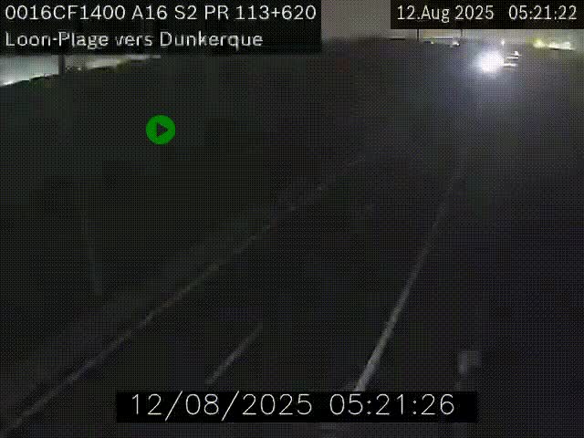 <h2>Webcam autoroute A16 à hauteur de Loon-Plage. Vue orientée vers Dunkerque et la Belgique.</h2>