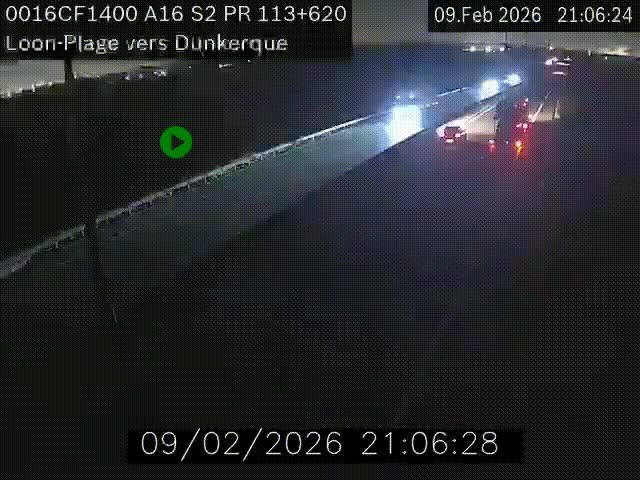 <h2>Webcam autoroute A16 à hauteur de Loon-Plage. Vue orientée vers Dunkerque et la Belgique.</h2>